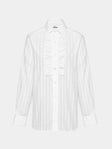 Sebline - Women's Ruffle Cotton Shirt | Size: XS - White - ABASK - 