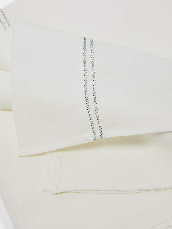 Volga Linen - Hem-Stitch Linen King Top Sheet -  - ABASK