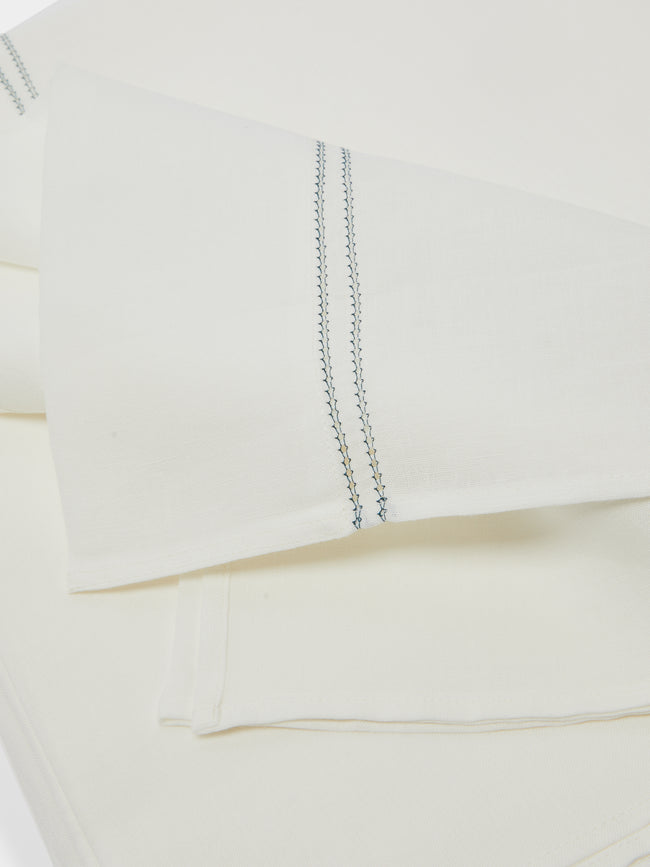 Volga Linen - Hem-Stitch Linen King Top Sheet -  - ABASK