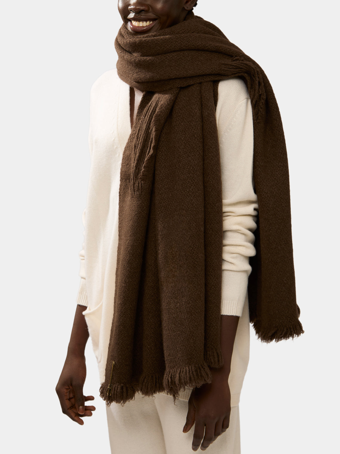 Norlha - Flock Hand-Spun Yak Khullu Scarf - Brown - ABASK