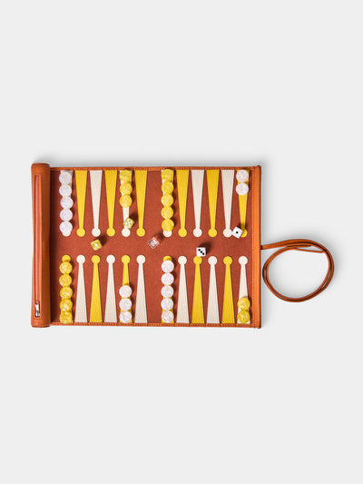 Belotier - Leather Travel Backgammon Set - Orange - ABASK - 