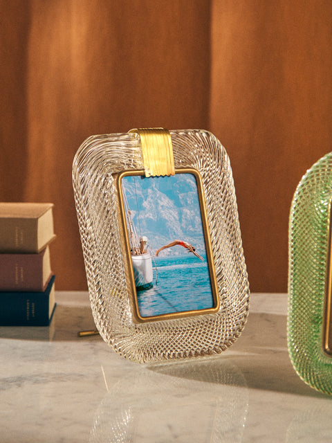 Antique and Vintage - 1960s Murano Glass Photo Frame (7x9") - Clear - ABASK
