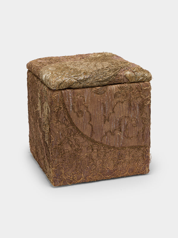 By Walid - 19th-Century Chinese Embroidered Silk Storage Stool - Multiple - ABASK - 