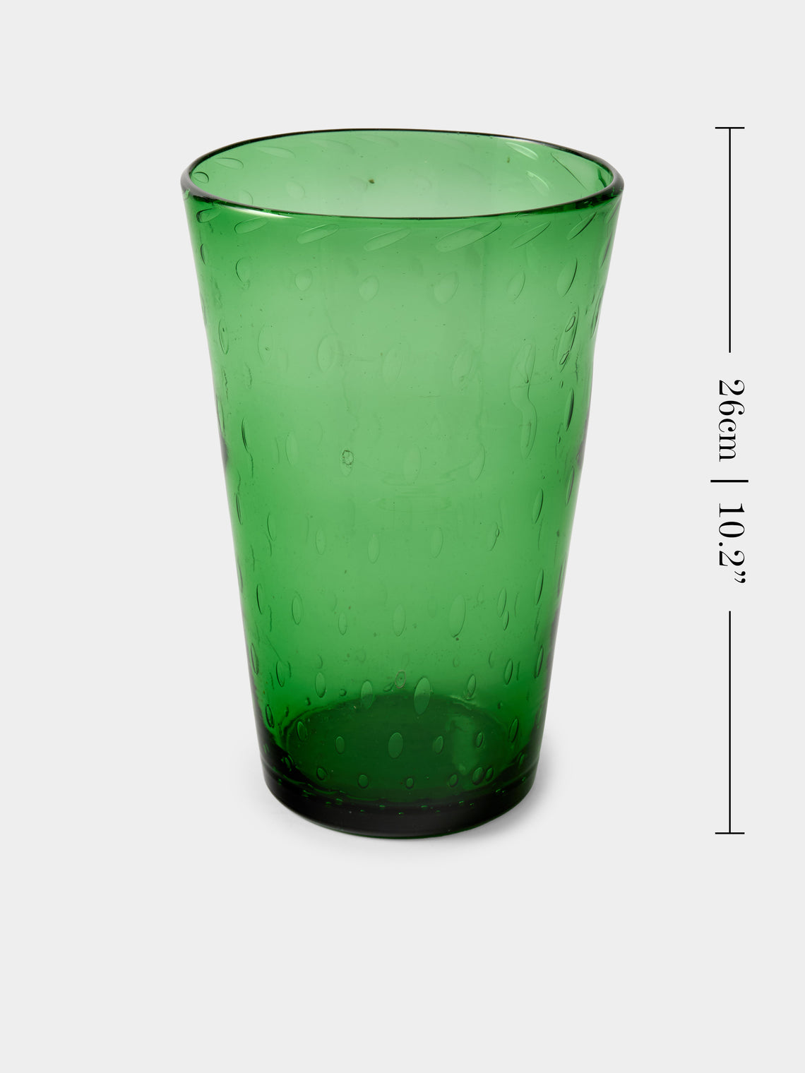 Antique and Vintage - 1980s Bullicante Glass Vase (10in/26cm) - Green - ABASK