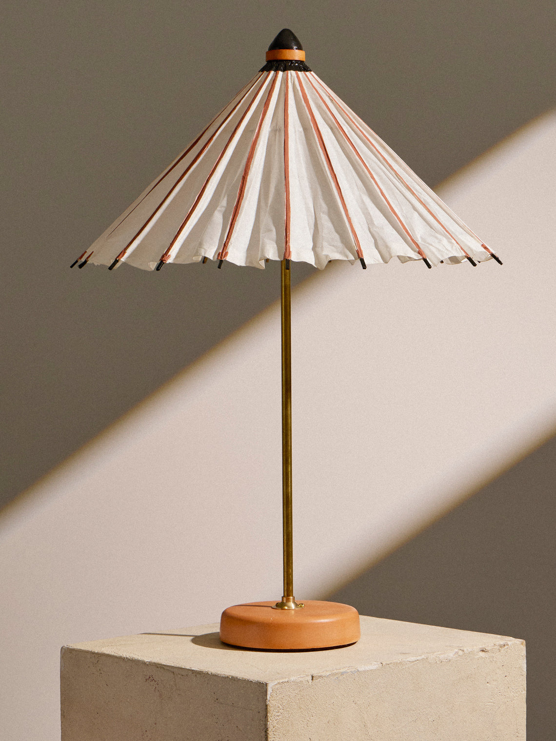 Tennant New York - Vintage Parasol, Bamboo and Coconut Table Lamp - Beige - ABASK