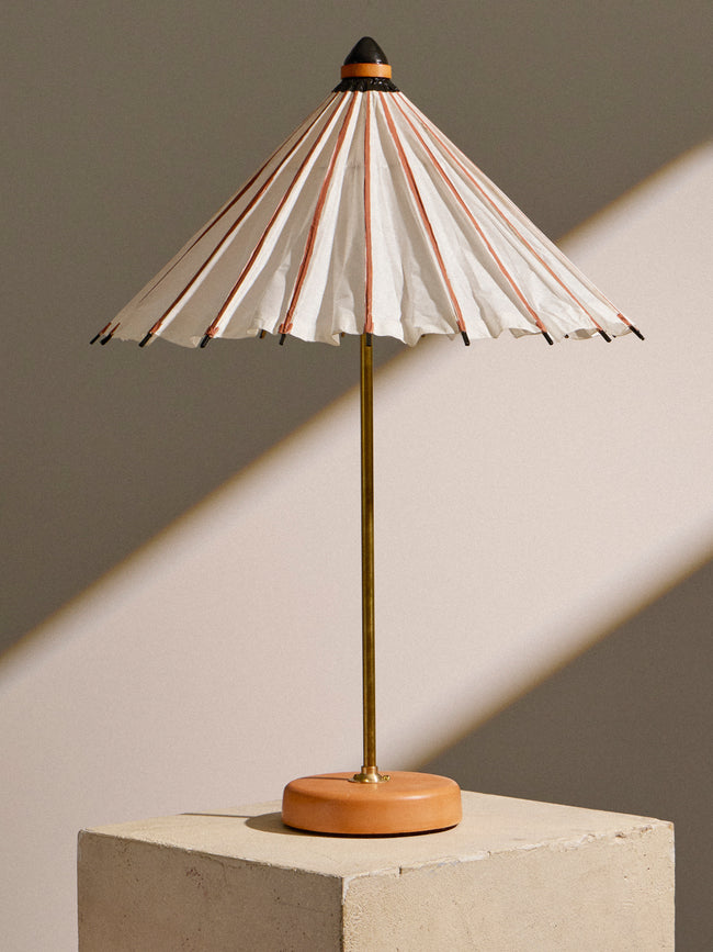 Tennant New York - Vintage Parasol, Bamboo and Coconut Table Lamp - Beige - ABASK