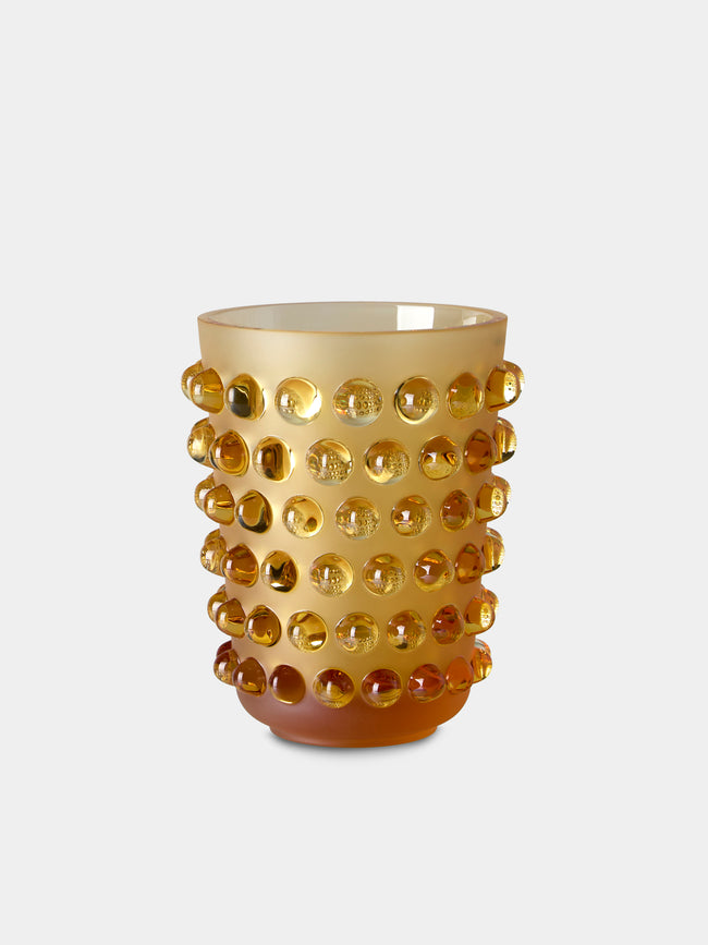 Lalique - Mossi Crystal Vase (8in/21cm) - Orange - ABASK - 