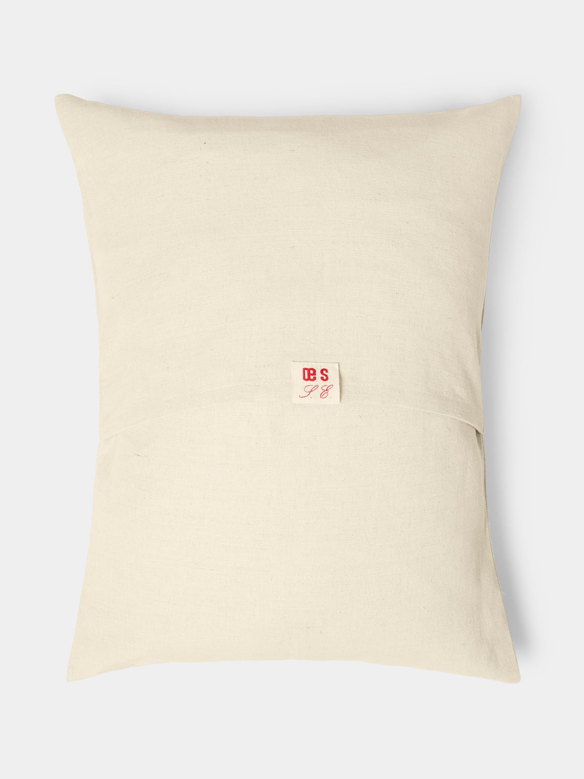 Oeuvres Sensibles - Vase Hand-Embroidered Cotton and Hemp Linen Cushion (15.5in/40cm) - Cream - ABASK