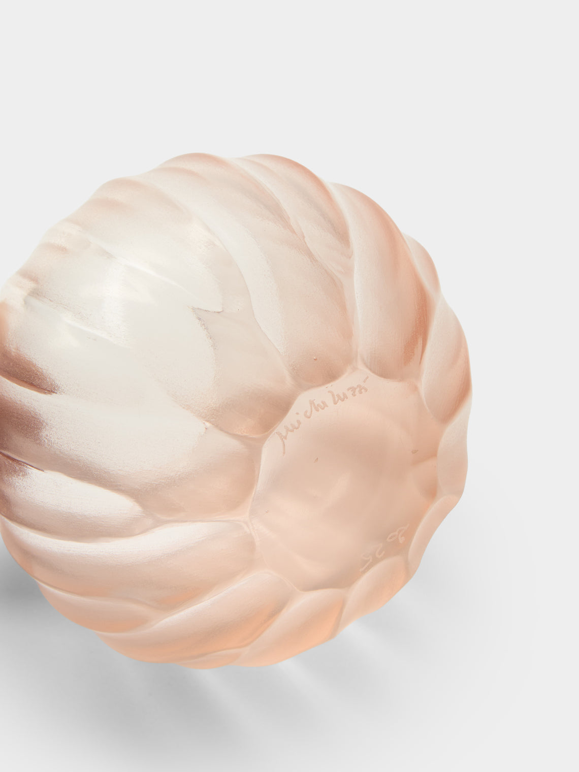 Micheluzzi Glass - Bocia Rose Coste Hand-Blown Murano Glass Vase (4.5in/11cm) - Pink - ABASK