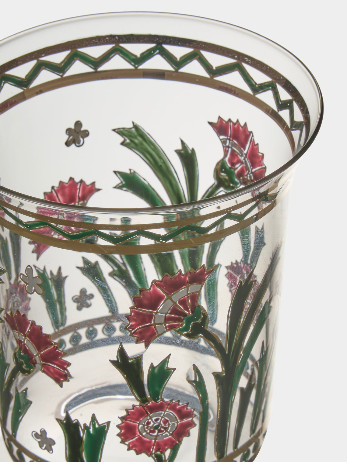 Lobmeyr - Persian Flowers Hand-Blown Crystal Water Tumbler - Red - ABASK