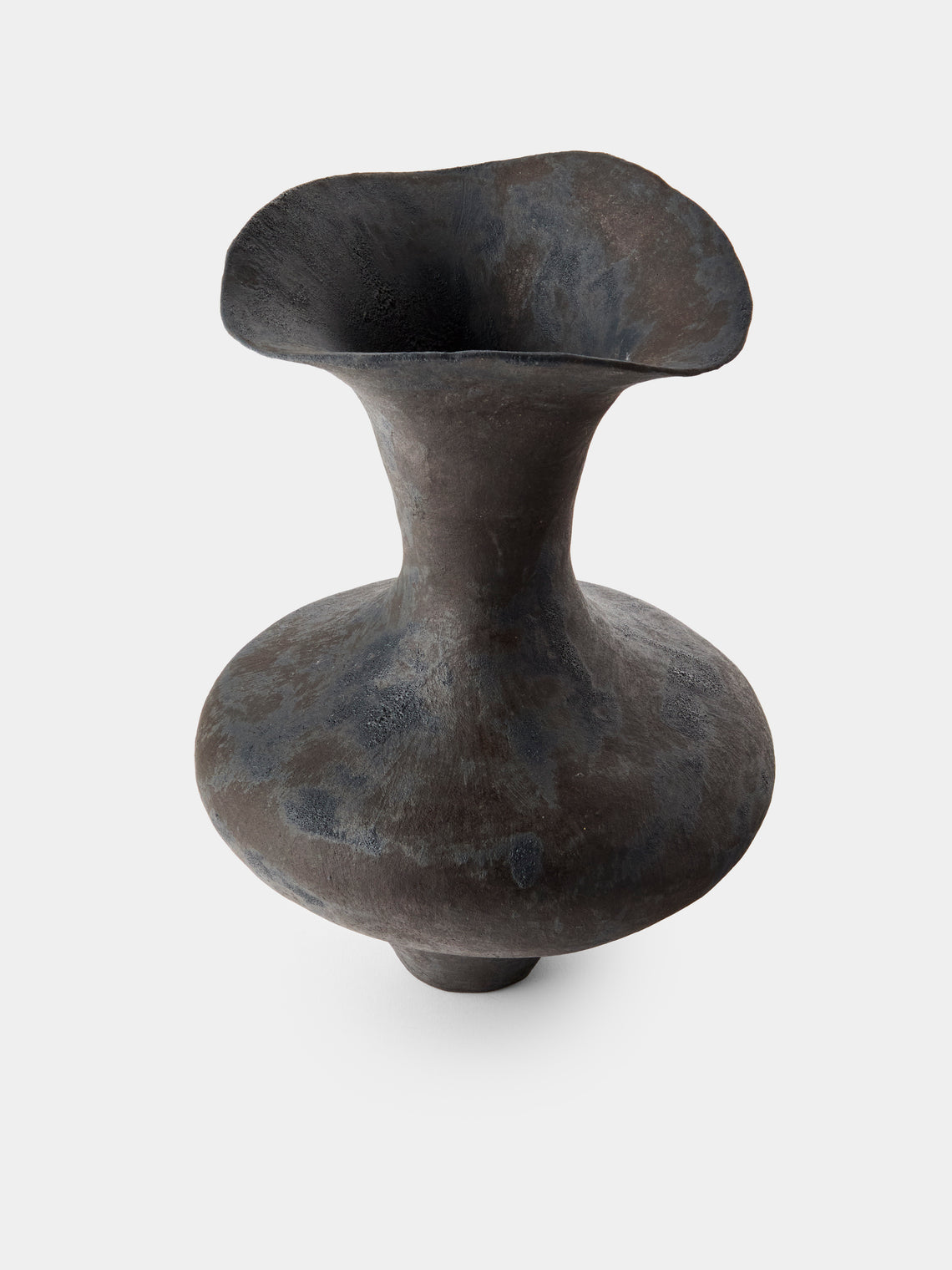 By Raffaella - Giulietta Hand-Coiled Stoneware Vase (10in/25cm) - Black - ABASK