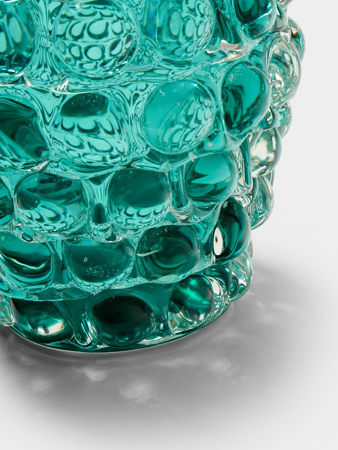 Yali Glass - Boboli Hand-Blown Murano Glass Vase (8.5in/22cm) - Blue - ABASK
