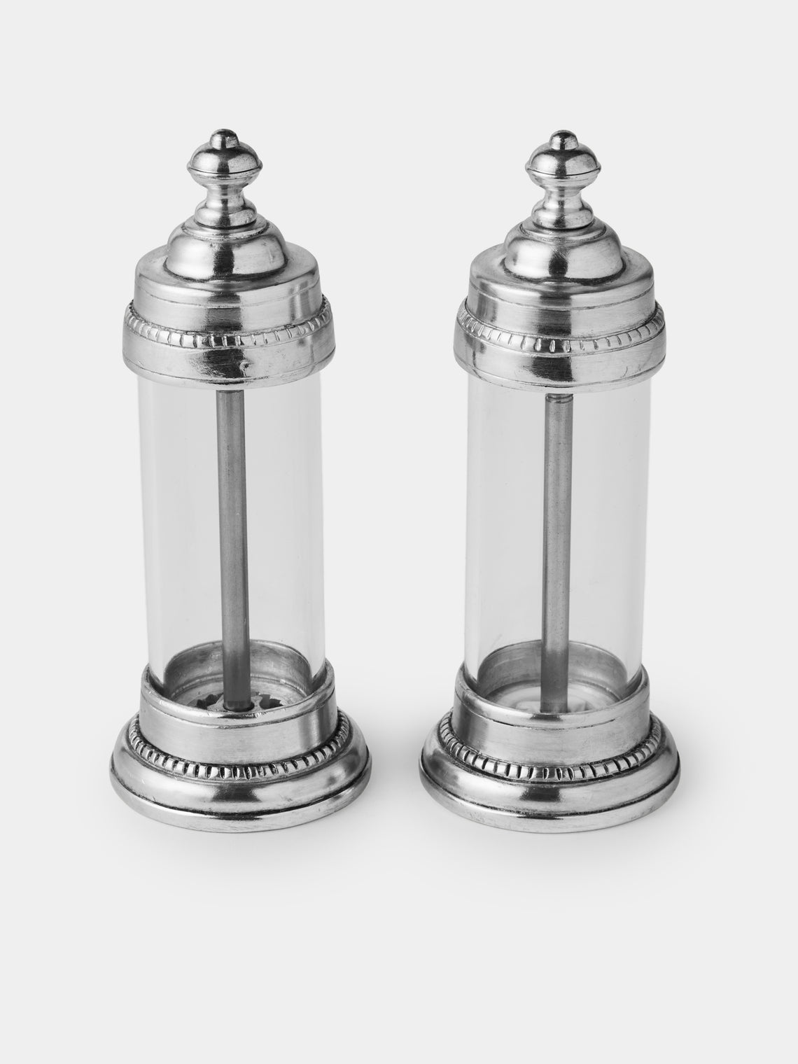 Cosi Tabellini - Toscana Pewter Salt and Pepper Mills (Set of 2) - Silver - ABASK