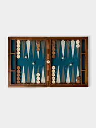 Giobagnara - Leather Backgammon Set - Navy - ABASK - 