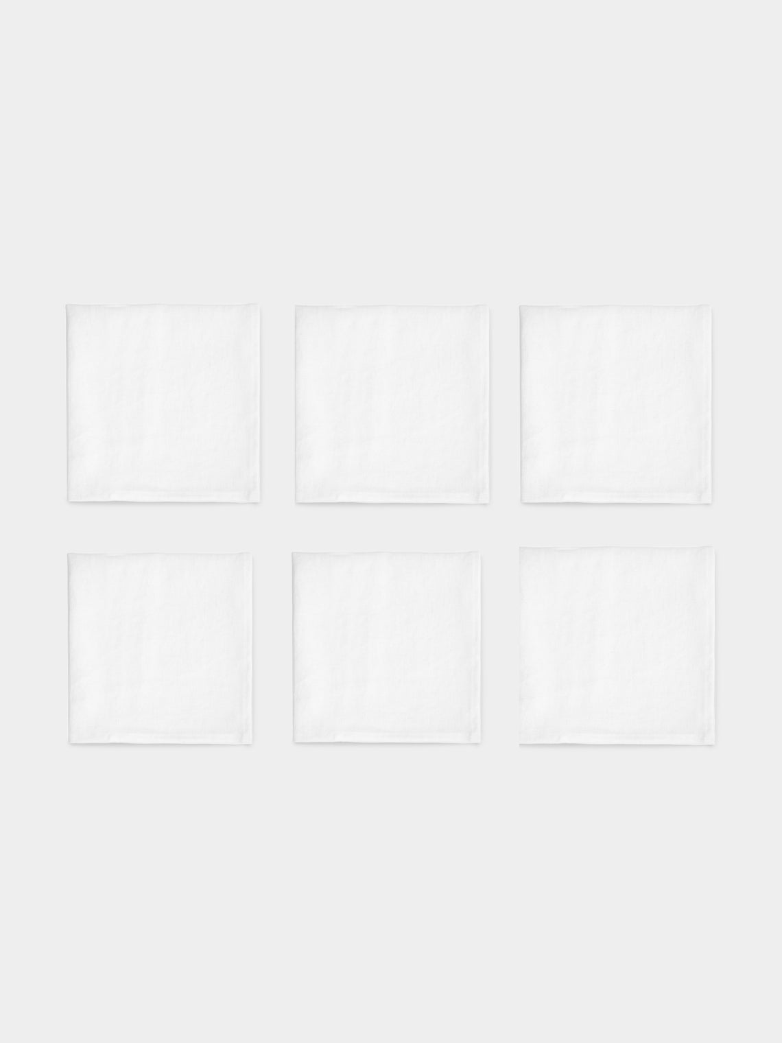Libeco - Hudson Belgian Linen Napkins (Set of 6) - White - ABASK