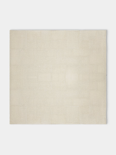 Valentina Hoyos - Patchwork Cotton Bedspread (110in/2.8m) - Natural - ABASK