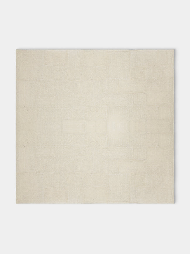 Valentina Hoyos - Patchwork Cotton Bedspread (110in/2.8m) - Natural - ABASK