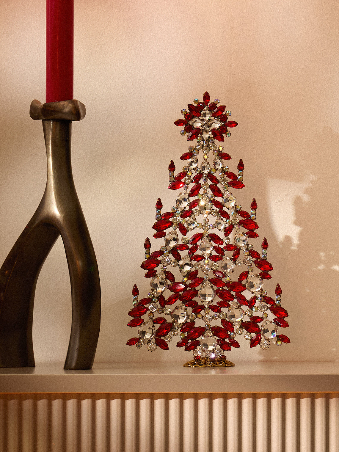 ABASK Decorations - Intricate Czech Crystal Tree - Red - ABASK