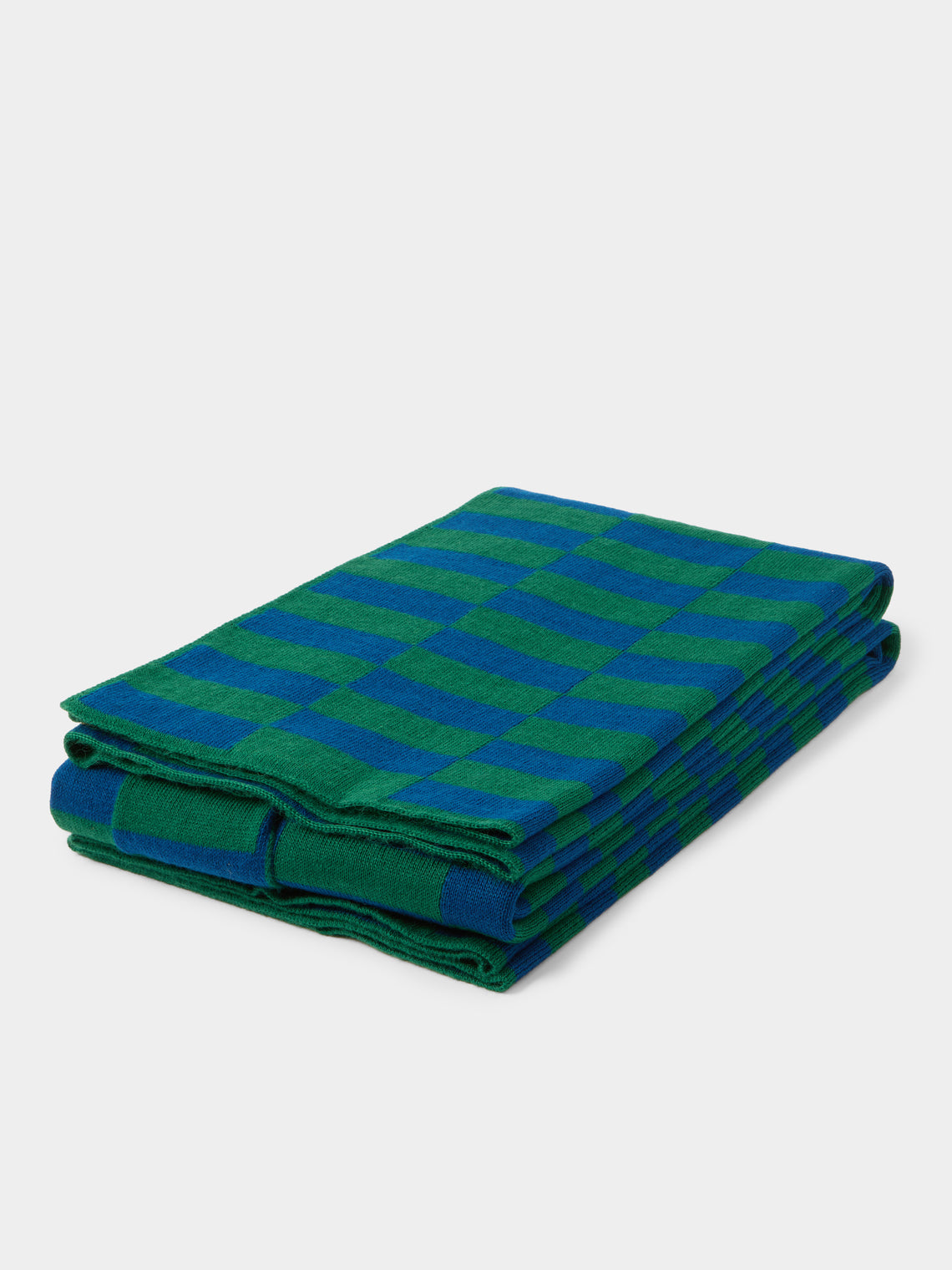 The Stroud - Flax Cotswold Lion Wool Blanket (88in/2.2m) - Blue - ABASK