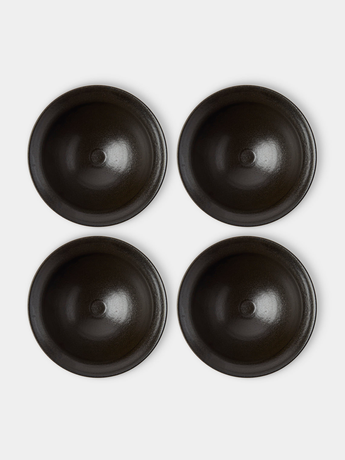 Fuminari Araga - Kohiki Slipware Noodle Bowls – 7in/18cm (Set of 4) - Black - ABASK