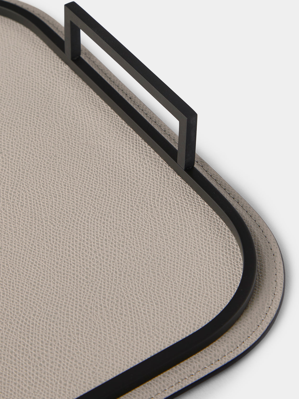 Giobagnara - Bellini Leather Tray (15in/38.5cm) - Light Gray - ABASK