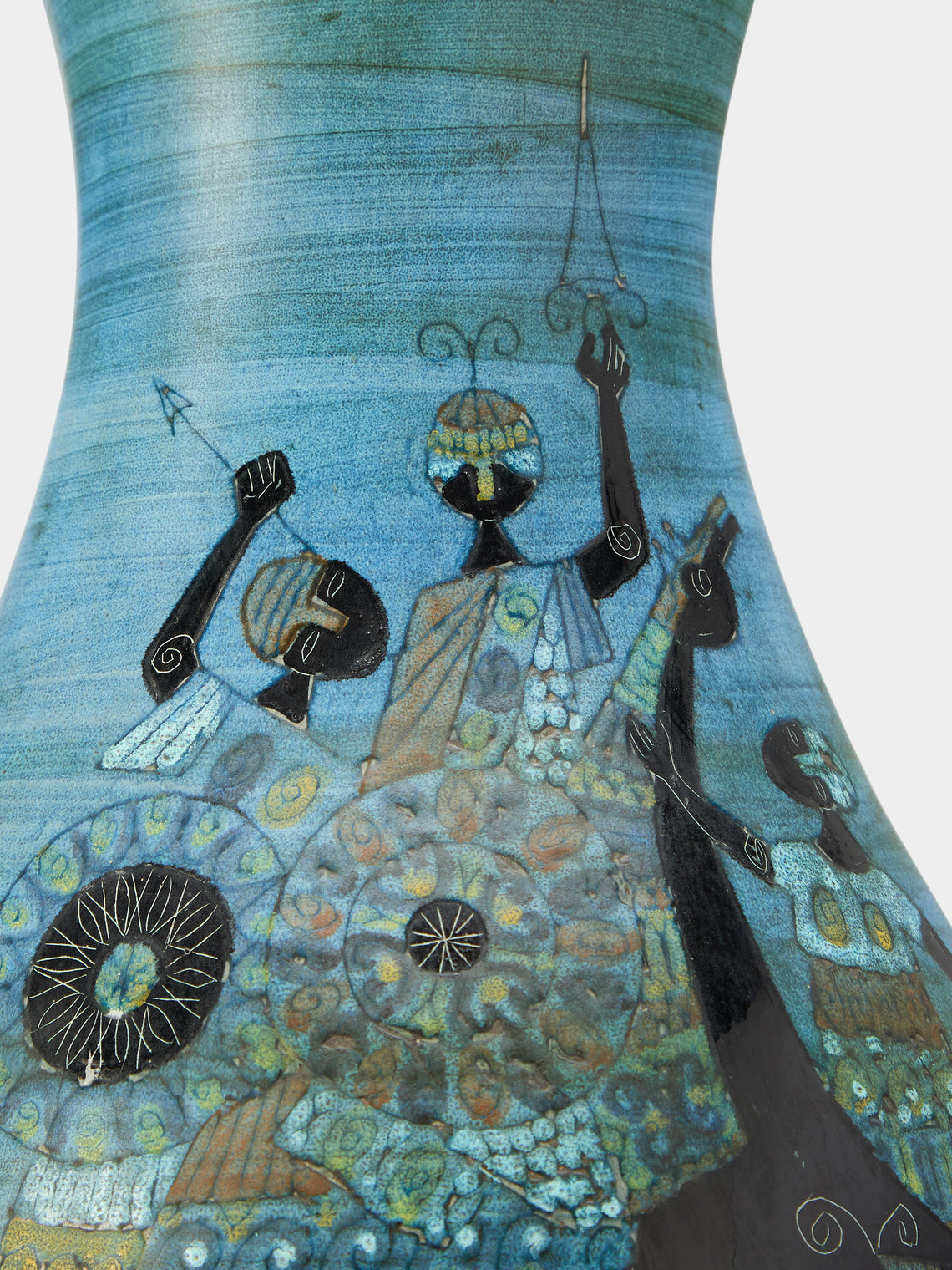 Antique and Vintage - 1960s Jean de Lespinasse Ceramic Vase (21in/53cm) - Blue - ABASK