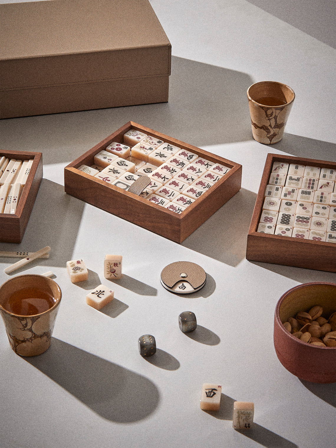 Pinetti - Leather Mahjong Set - Taupe - ABASK