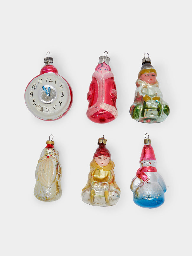 Antique and Vintage - 1950s Christmas Morning Glass Tree Decorations (Set of 6) -  - ABASK - 