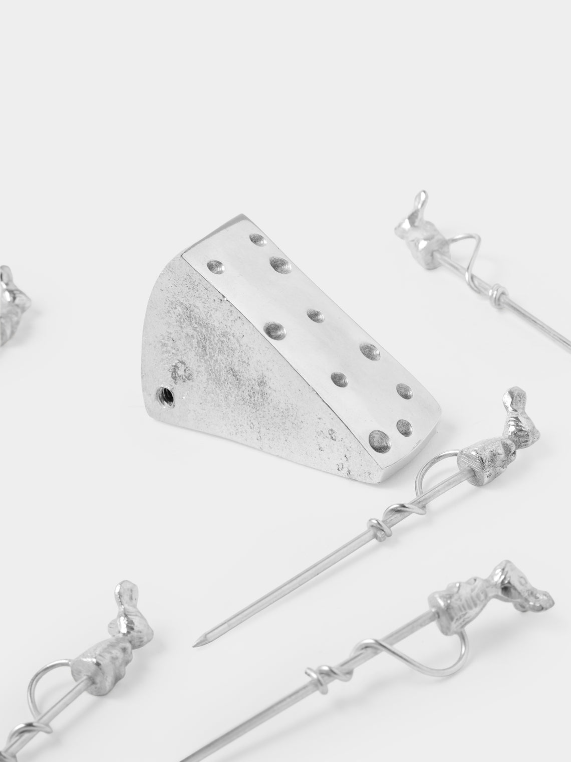 Antique and Vintage - 1970s Silver-Plated Cheese Appetizer Picks (Set of 6) - Silver - ABASK