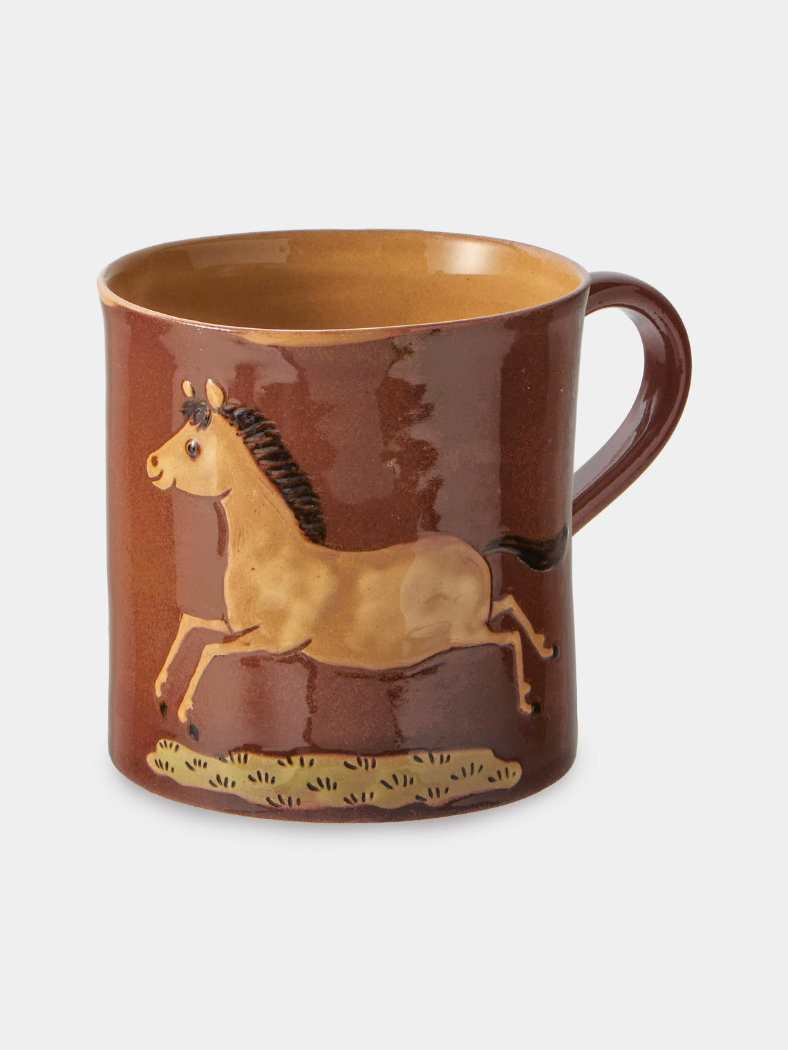 Poterie d’Évires - Animals Hand-Painted Ceramic Mugs (Set of 4) - Light Brown - ABASK