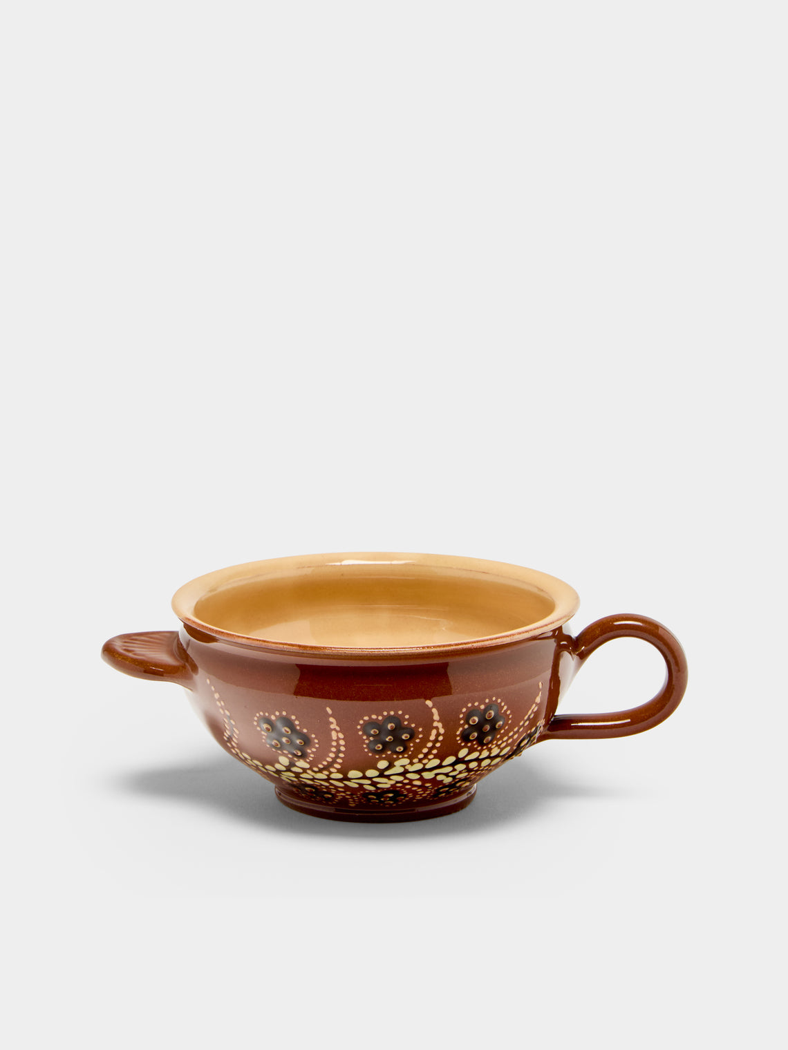 Poterie d’Évires - Flowers Hand-Painted Ceramic Mini Soup Bowls (Set of 6) - Light brown - ABASK