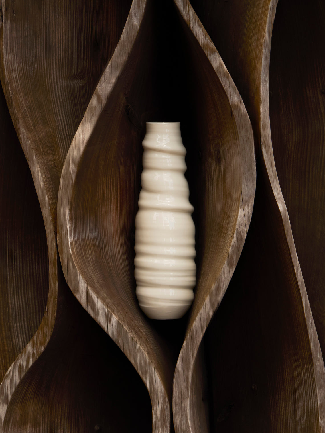 Johanne Coker - No. 3 Hand-Thrown Porcelain Vase (17.5in/45cm) - White - ABASK