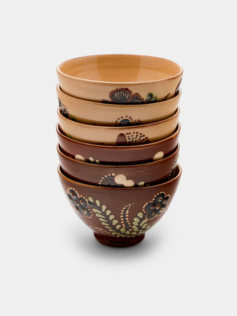 Poterie d’Évires - Flowers Hand-Painted Ceramic Petit Bowls (Set of 6) - Multiple - ABASK - 