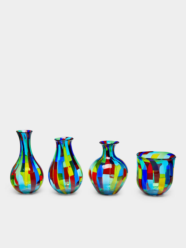 F&M Ballarin - Acquamarina Hand-Blown Murano Glass Bud Vases (Set of 4) -  - ABASK - 