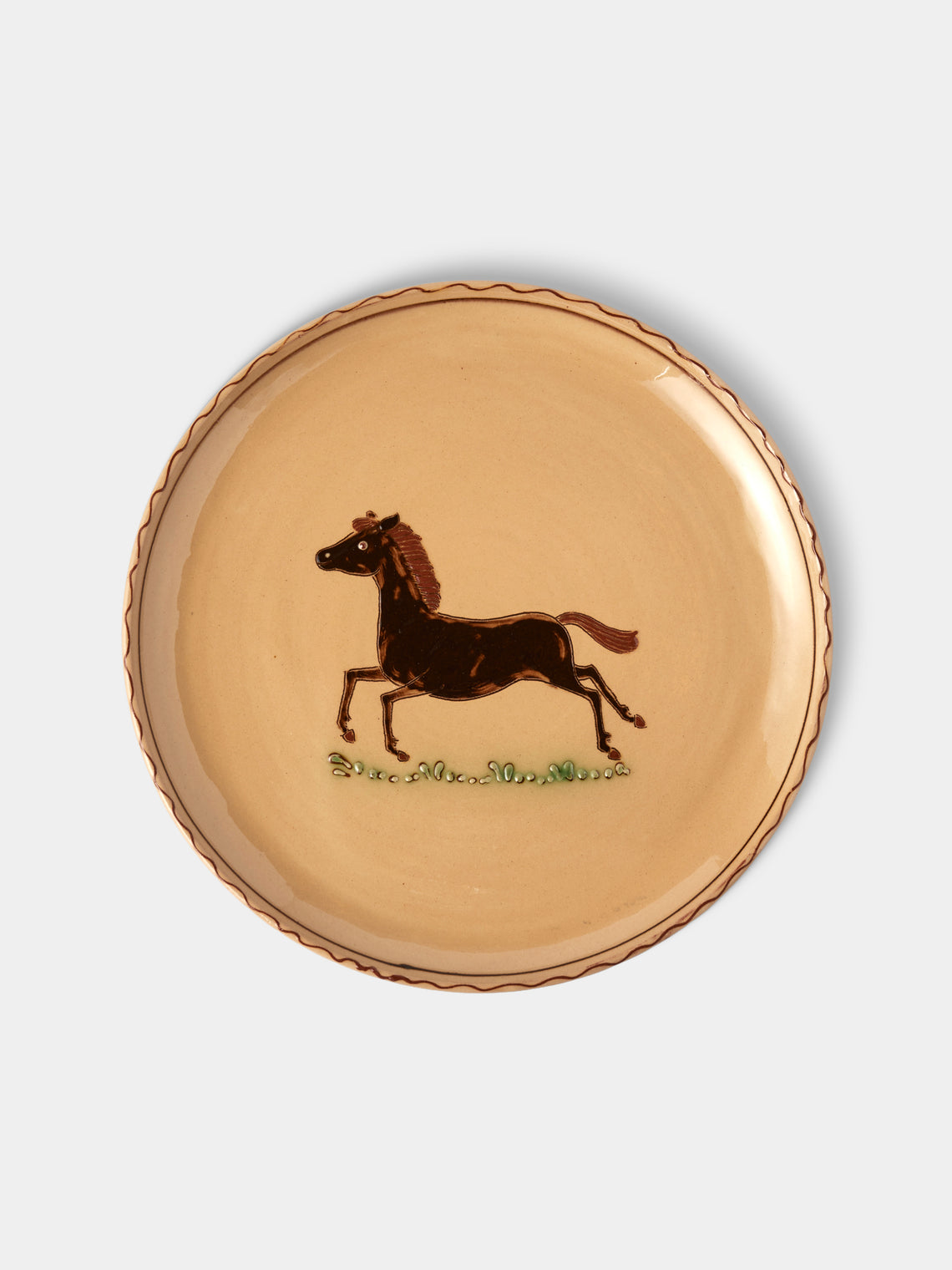 Poterie d’Évires - Animals Hand-Painted Ceramic Plates – 9.5in/24cm (Set of 8) - Cream - ABASK