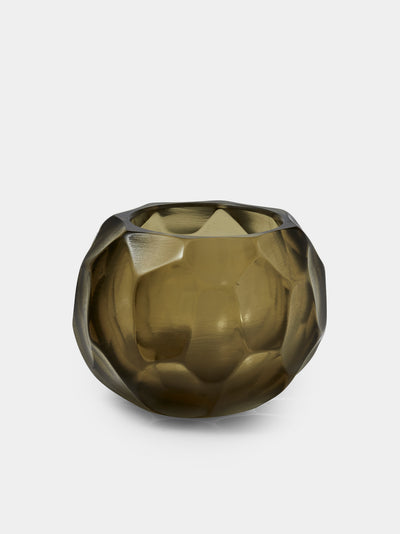 Micheluzzi Glass - Bocia Muschio Bamboo Hand-Blown Murano Glass Vase (4.5in/11cm) - Green - ABASK - 