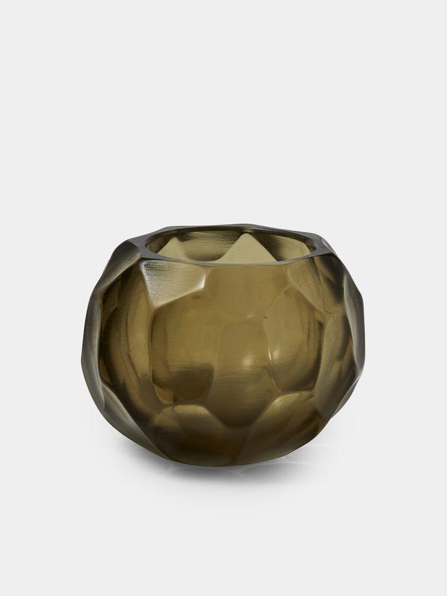 Micheluzzi Glass - Bocia Muschio Bamboo Hand-Blown Murano Glass Vase (4.5in/11cm) - Green - ABASK - 