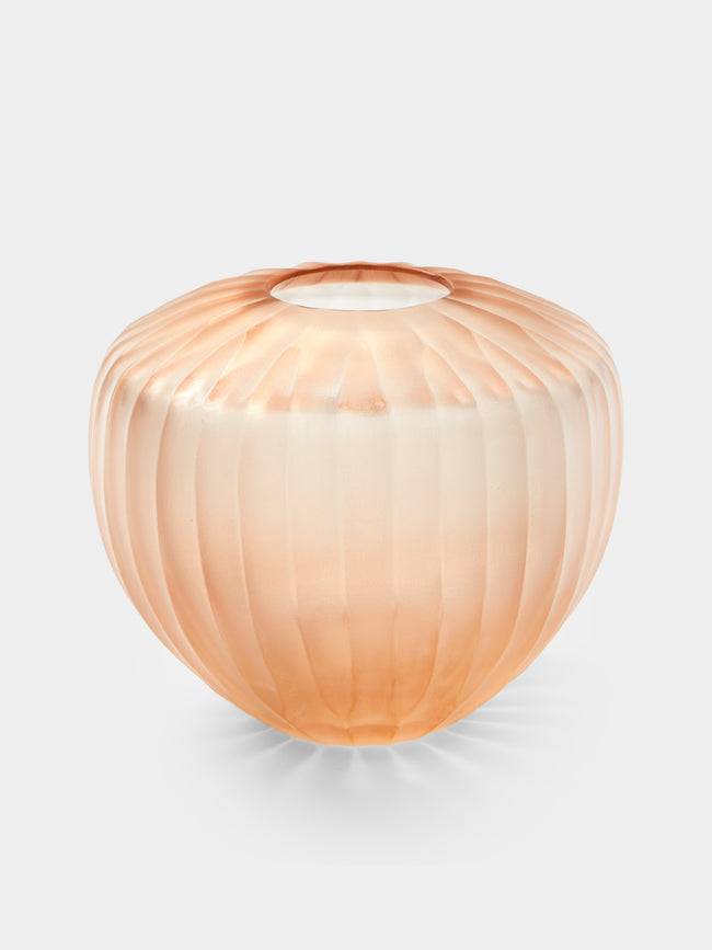 Micheluzzi Glass - Goccia Rose Coste Hand-Blown Murano Glass Vase (6in/15cm) - Pink - ABASK - 