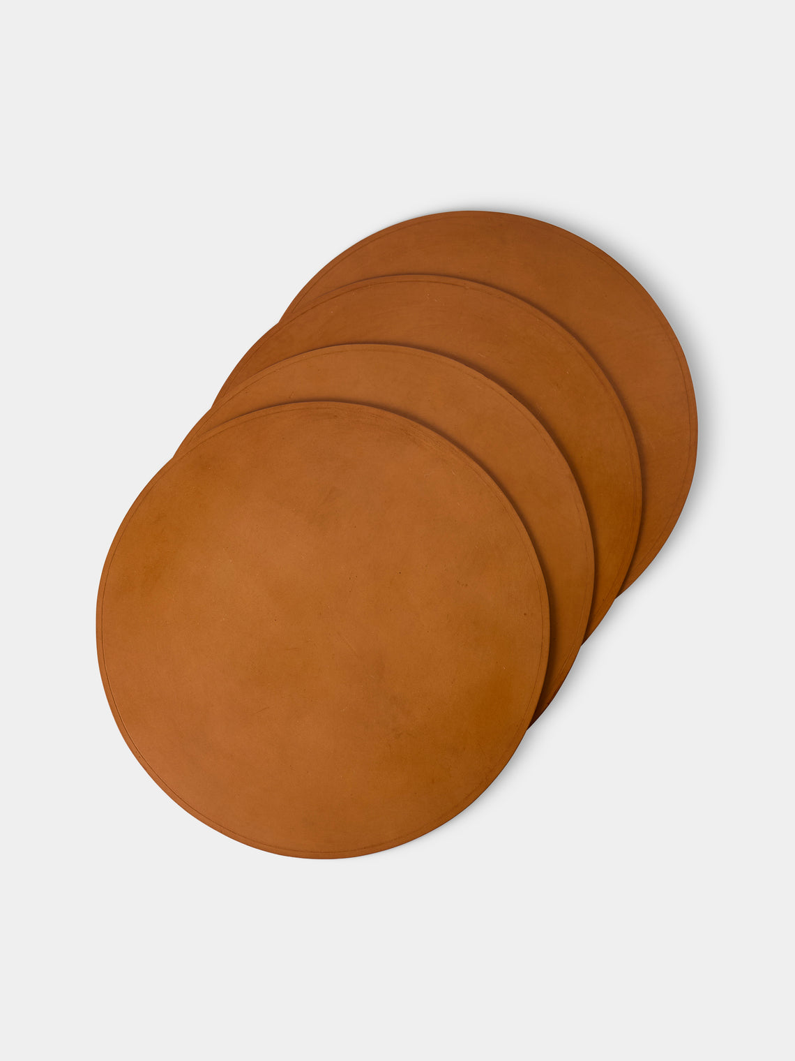 Peter Speliopoulos Projects - Hand-Stained Leather Placemats (Set of 4) - Tan - ABASK