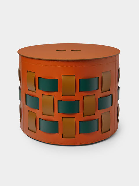 RUDI - Lisbona No. 09 Leather Round Basket - Multiple - ABASK - 