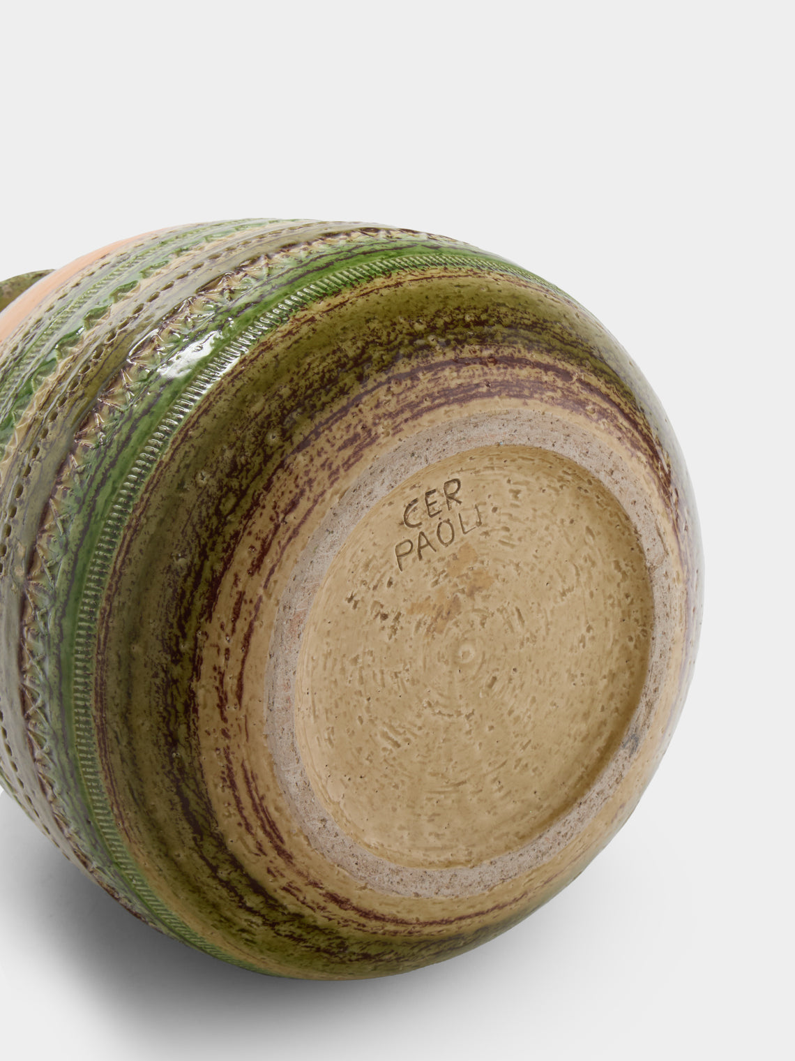 Antique and Vintage - 1960s Bitossi Sahara Ceramic Vase (11in/27.5cm) - Green - ABASK