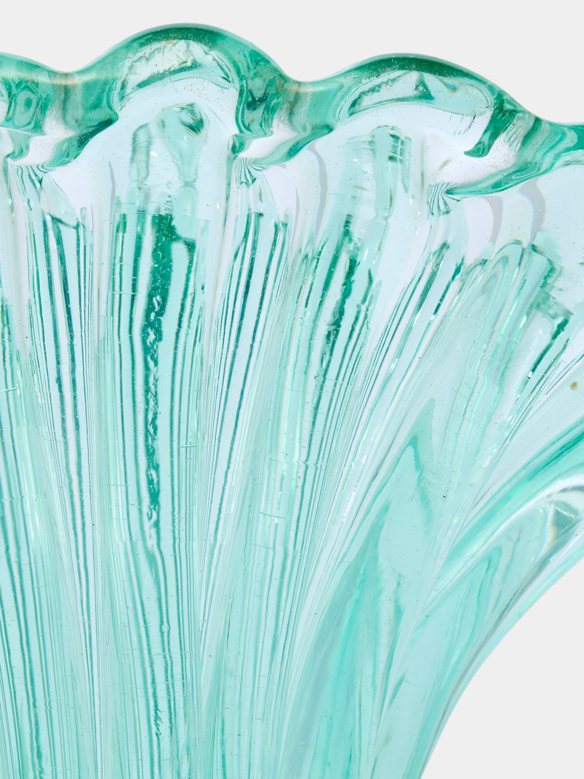 Antique and Vintage - 1942 Flavio Poli for Seguso Vetri d’Arte Murano Glass  Vase (11in/28cm) - Green - ABASK