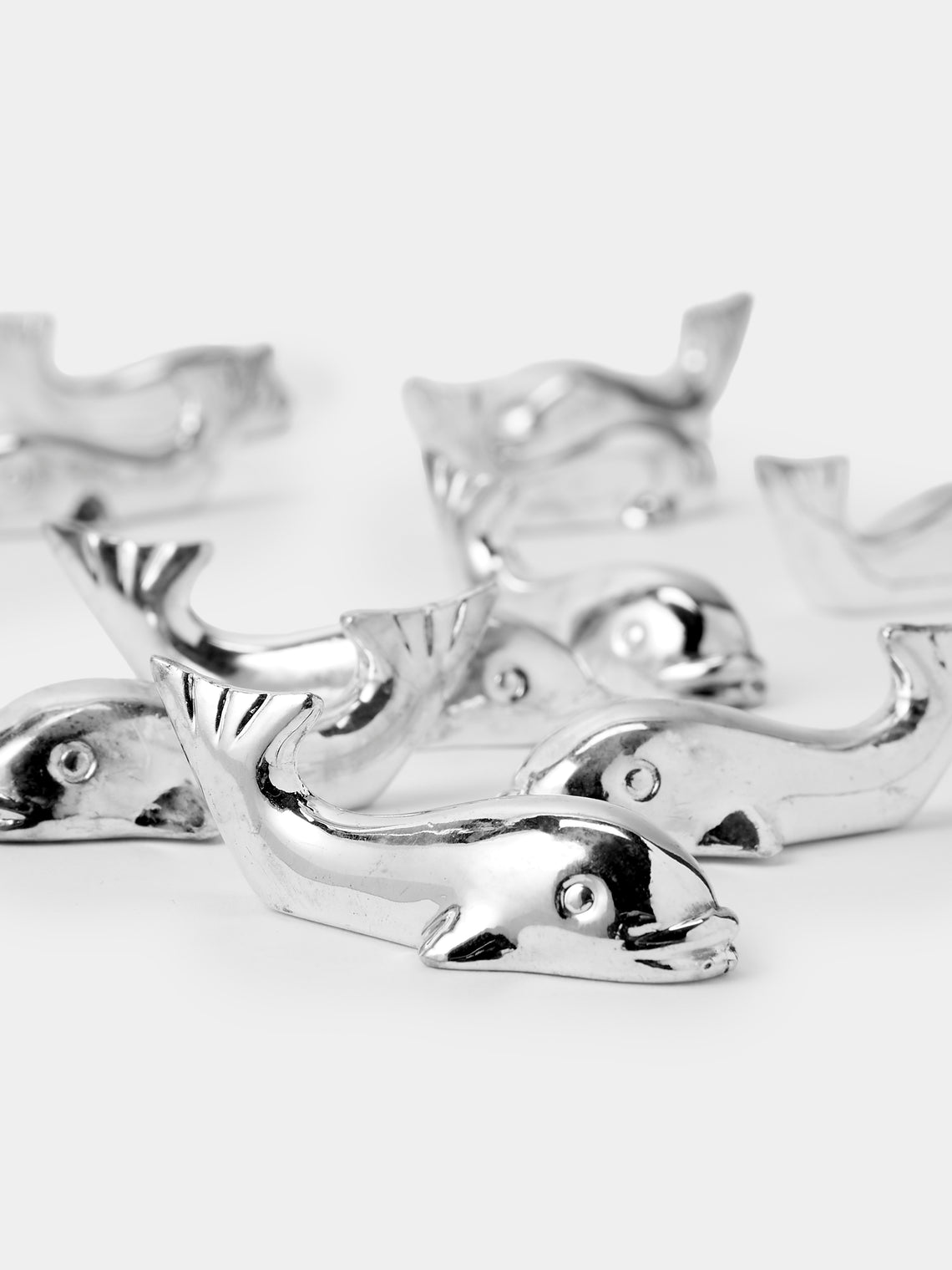 Antique and Vintage - Mid-Century Fish Silver-Plated Knife Rests (Set of 12) - Silver - ABASK