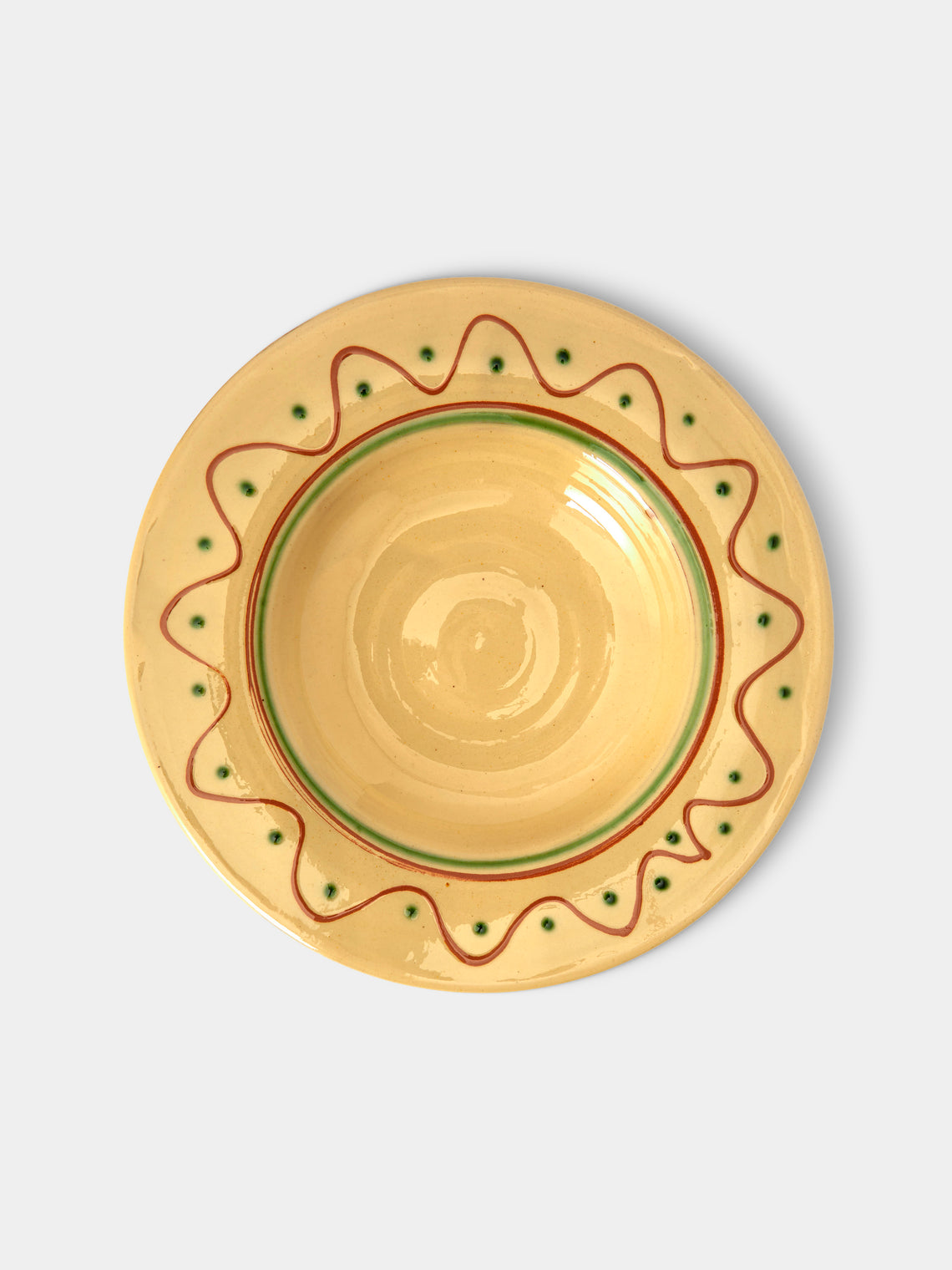 Poterie de Cliousclat - Hand-Painted Slipware Pasta Bowls (Set of 4) - Beige - ABASK