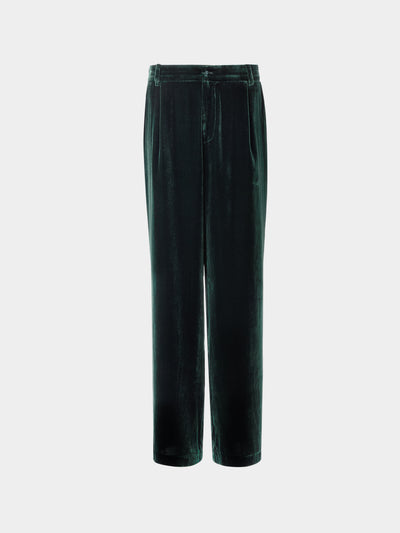 Yali Milano - Women's Velvet Trousers | Size: XS - Green - ABASK - 