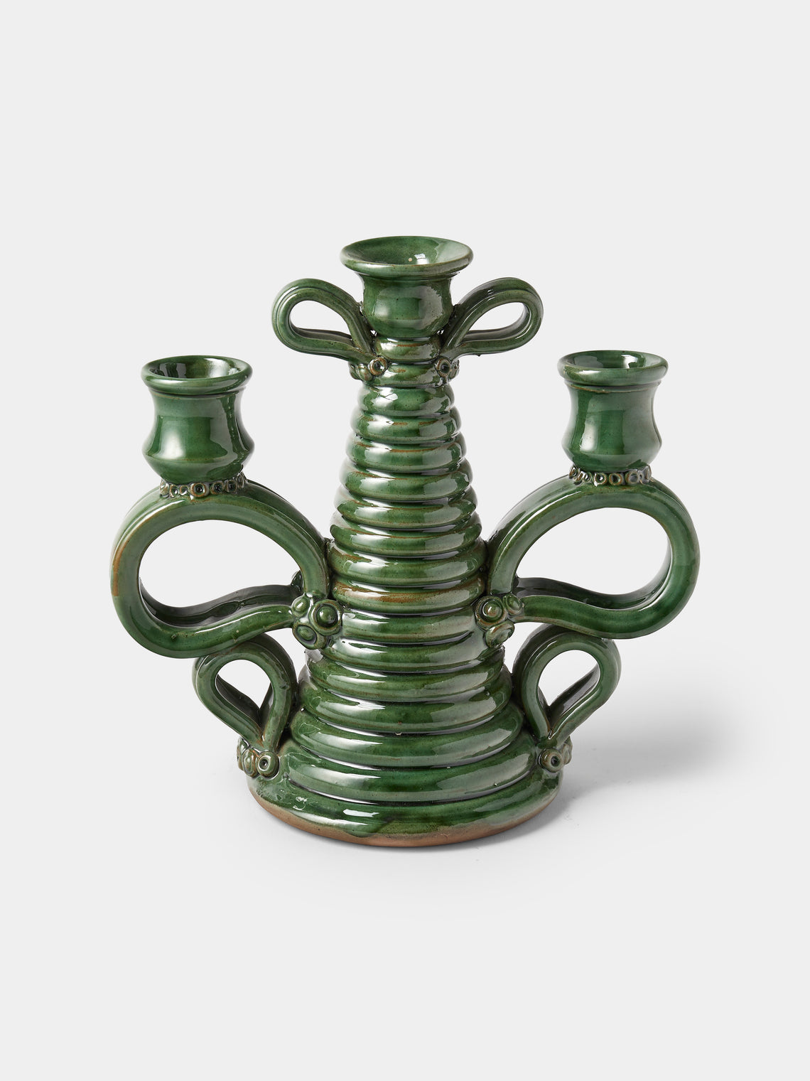 Poterie de Cliousclat - Slipware Candelabra - Green - ABASK - 