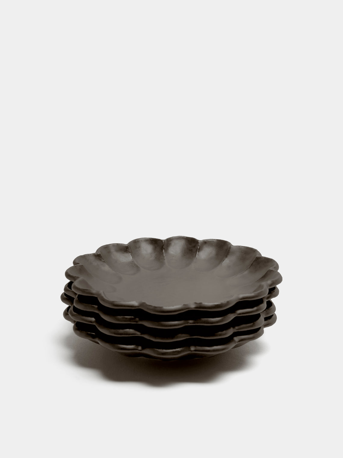 Kaneko Kohyo - Rinka Ceramic Dessert Plates (Set of 4) - Black - ABASK
