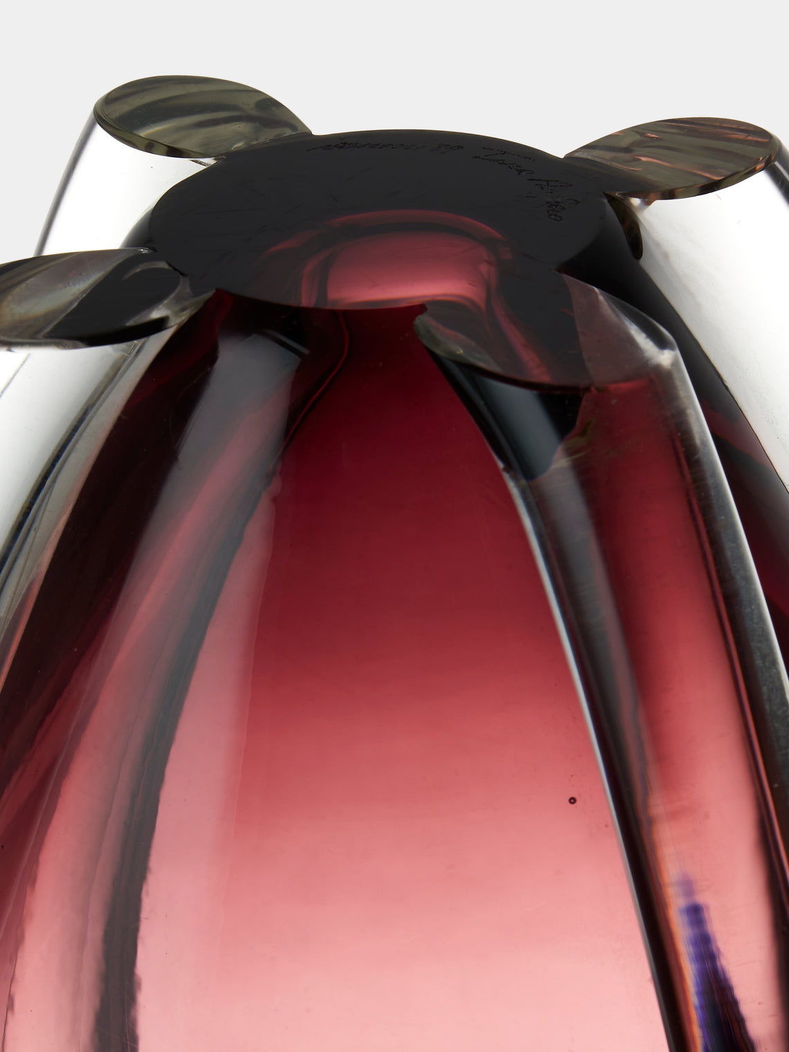 Antique and Vintage - 1980s Venini Crystal Vase (12in/30.5cm) - Red - ABASK