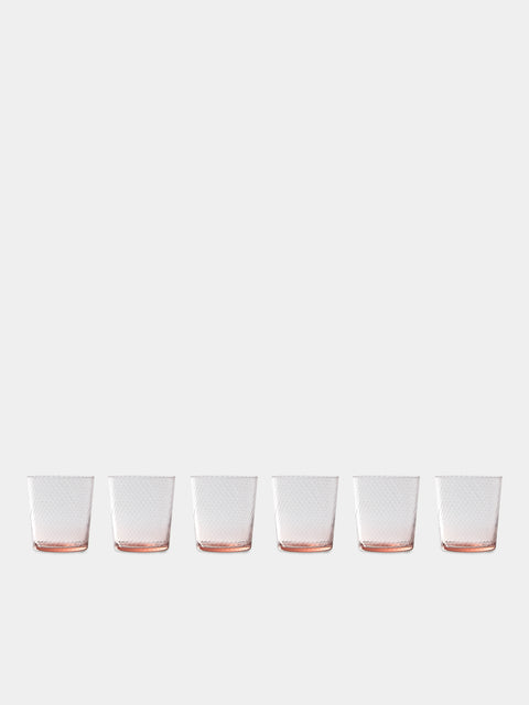 Mun Deluxe Brand Venezia - Torsé Hand-Blown Glass Tumblers (Set of 6) - Pink - ABASK