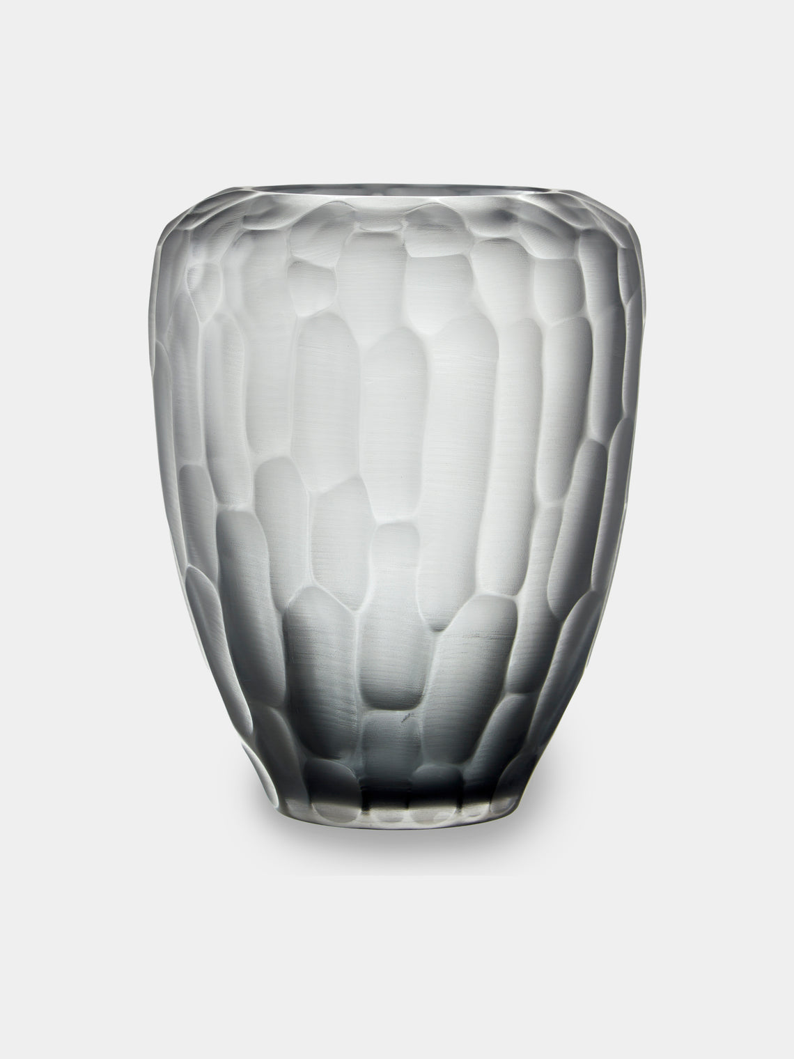 Micheluzzi Glass - Goccia Acciaio Bamboo Hand-Blown Murano Glass Vase (9in/23cm) - Gray - ABASK - 